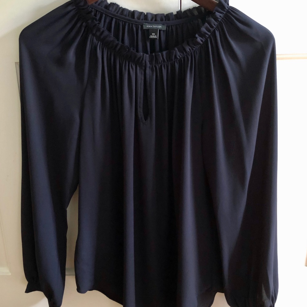 Ann Taylor Navy Blouse